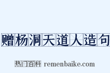 赠杨洞天道人造句是什么意思的图片
